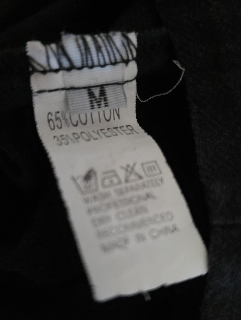 Black Pants Light Weight with Care Label - 65% Cotton
